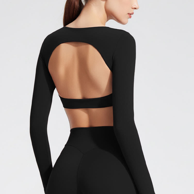 Nimara Ritual Long Sleeve Backless Bra Sports Fitness Yoga Women's Tank Top