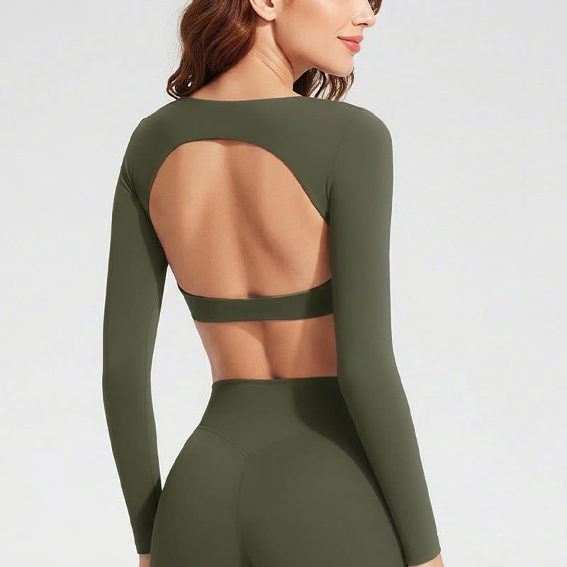 Nimara Ritual Long Sleeve Backless Bra Sports Fitness Yoga Women's Tank Top