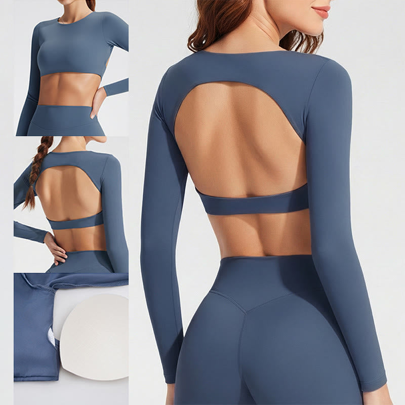 Nimara Ritual Long Sleeve Backless Bra Sports Fitness Yoga Women's Tank Top