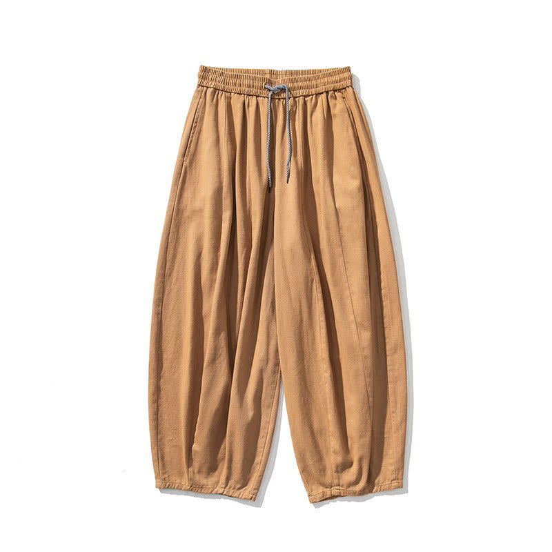 Nimara Ritual Winter Commute Plain Drawstring Design Men's Wide Leg Cotton Pants With Pockets