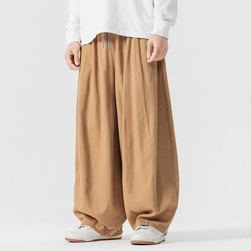 Nimara Ritual Winter Commute Plain Drawstring Design Men's Wide Leg Cotton Pants With Pockets