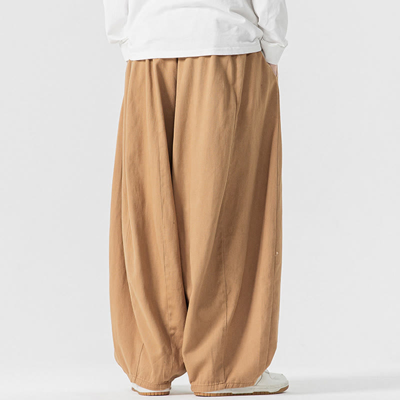 Nimara Ritual Winter Commute Plain Drawstring Design Men's Wide Leg Cotton Pants With Pockets