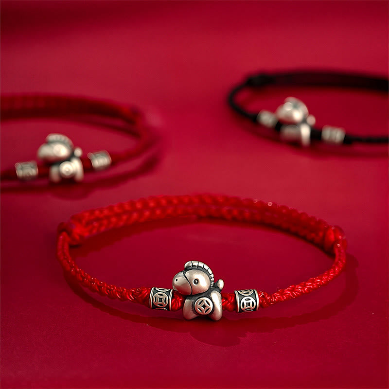 Nimara Ritual Year of the Horse 999 Sterling Silver String Braided Protection Bracelet