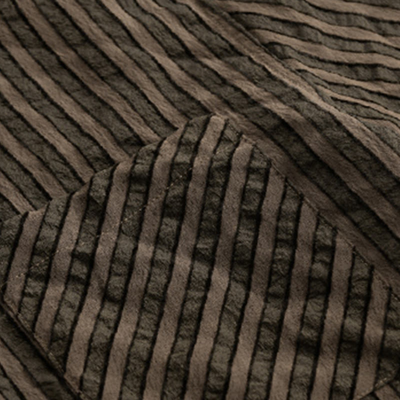 Nimara Ritual Vintage Striped Buttons Down Stand Collar Long Sleeve Men's Cotton Shirt