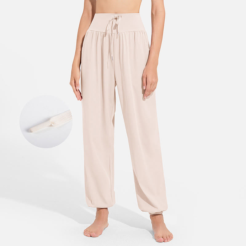 Nimara Ritual Plain Drawstring Elastic Waist Design Women's Harem Pants Sports Yoga Sweatpants With Pockets