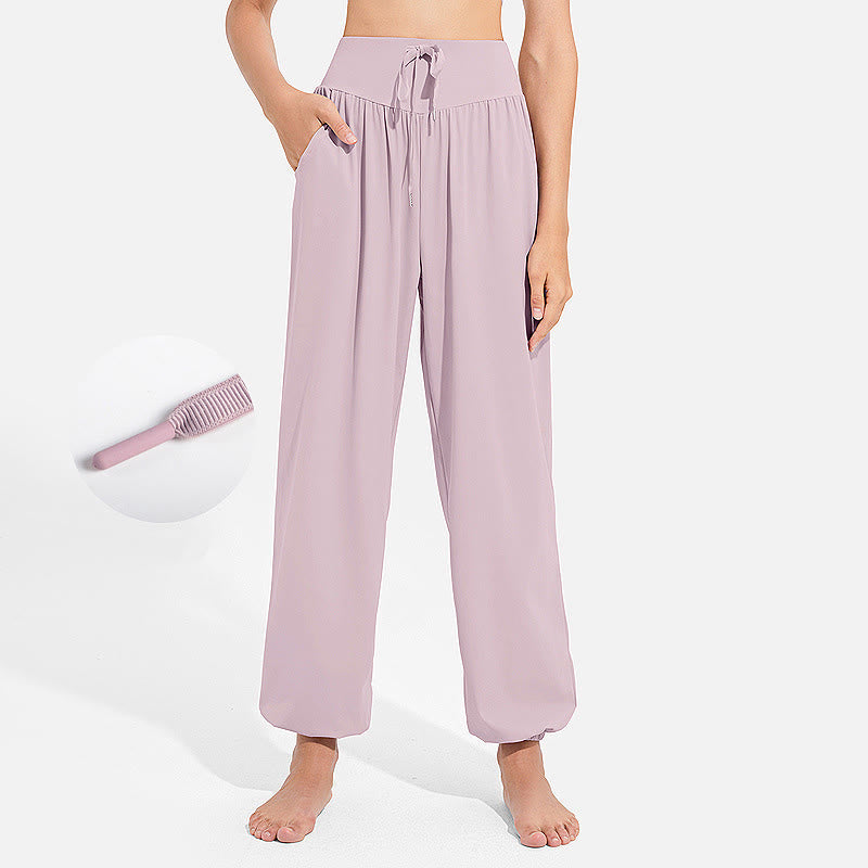 Nimara Ritual Plain Drawstring Elastic Waist Design Women's Harem Pants Sports Yoga Sweatpants With Pockets