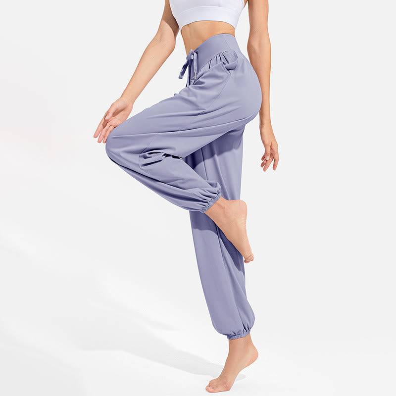 Nimara Ritual Plain Drawstring Elastic Waist Design Women's Harem Pants Sports Yoga Sweatpants With Pockets