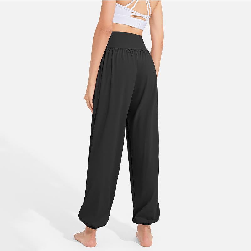 Nimara Ritual Plain Drawstring Elastic Waist Design Women's Harem Pants Sports Yoga Sweatpants With Pockets