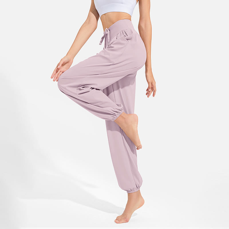 Nimara Ritual Plain Drawstring Elastic Waist Design Women's Harem Pants Sports Yoga Sweatpants With Pockets