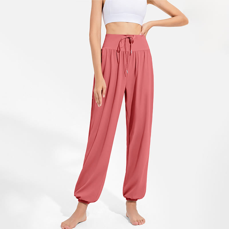 Nimara Ritual Plain Drawstring Elastic Waist Design Women's Harem Pants Sports Yoga Sweatpants With Pockets