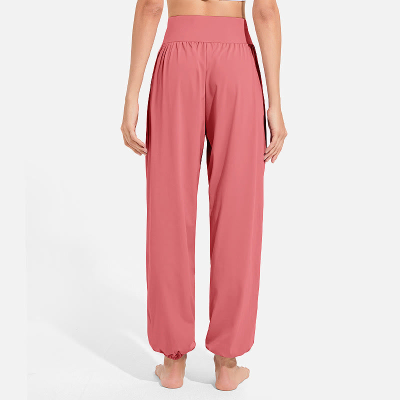 Nimara Ritual Plain Drawstring Elastic Waist Design Women's Harem Pants Sports Yoga Sweatpants With Pockets