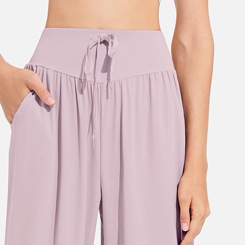 Nimara Ritual Plain Drawstring Elastic Waist Design Women's Harem Pants Sports Yoga Sweatpants With Pockets