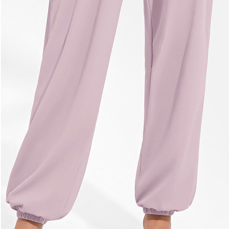 Nimara Ritual Plain Drawstring Elastic Waist Design Women's Harem Pants Sports Yoga Sweatpants With Pockets