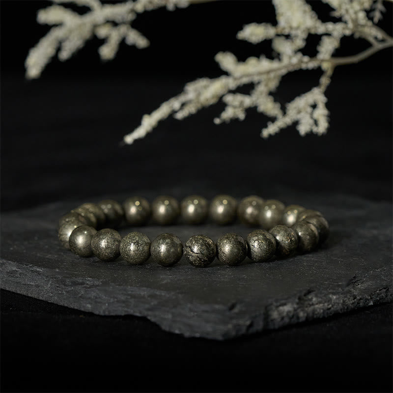 Nimara Ritual Pyrite Round Beads Confidence Abundance Bracelet