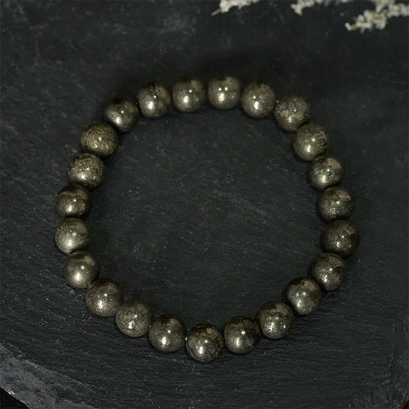 Nimara Ritual Pyrite Round Beads Confidence Abundance Bracelet