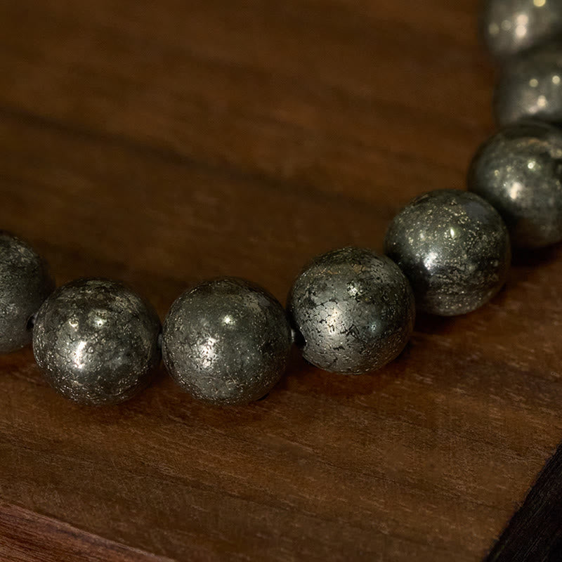 Nimara Ritual Pyrite Round Beads Confidence Abundance Bracelet
