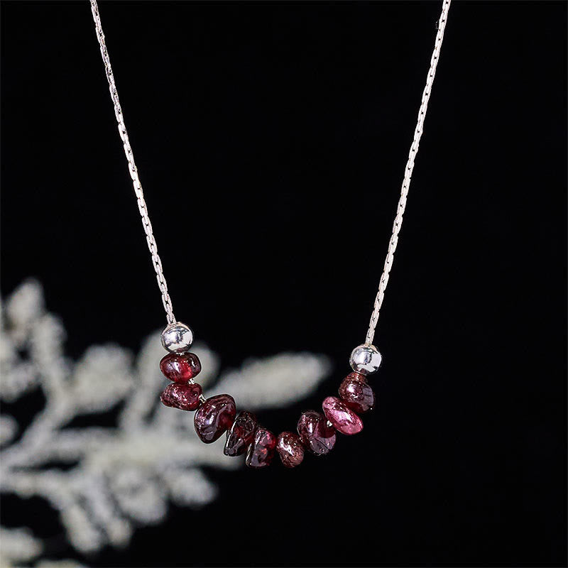 Nimara Ritual Black Obsidian Smoky Quartz Garnet Aquamarine Strawberry Quartz Pink Crystal Strength Necklace Pendant