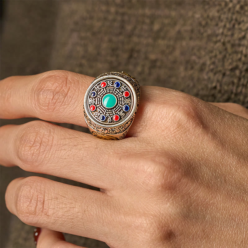 Nimara Ritual Copper Bagua Copper Coins Wealth Rotatable Adjustable Ring