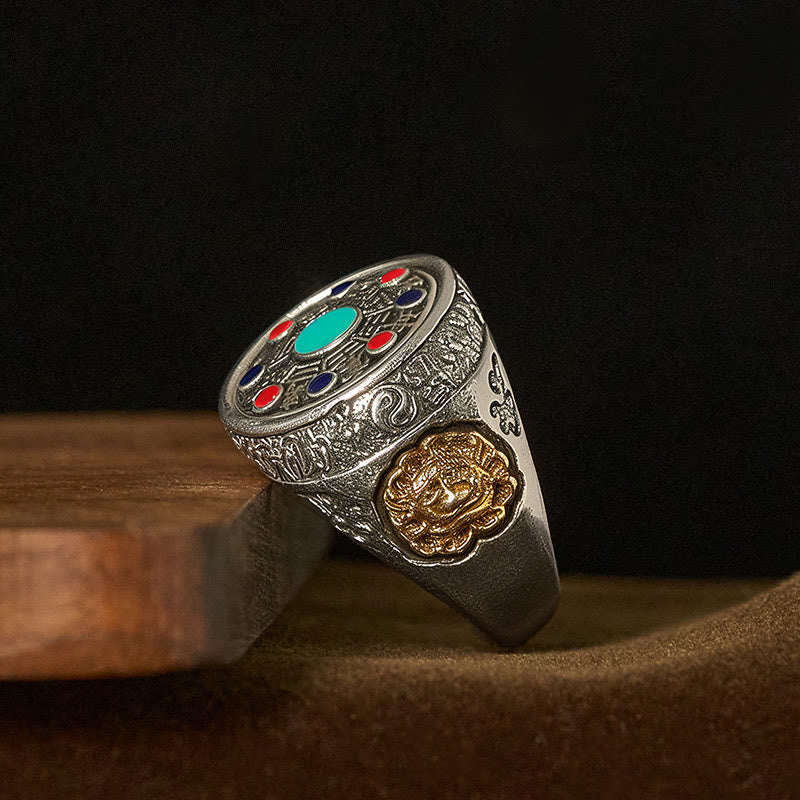 Nimara Ritual Copper Bagua Copper Coins Wealth Rotatable Adjustable Ring