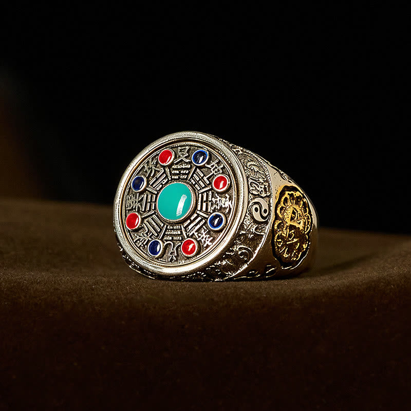 Nimara Ritual Copper Bagua Copper Coins Wealth Rotatable Adjustable Ring