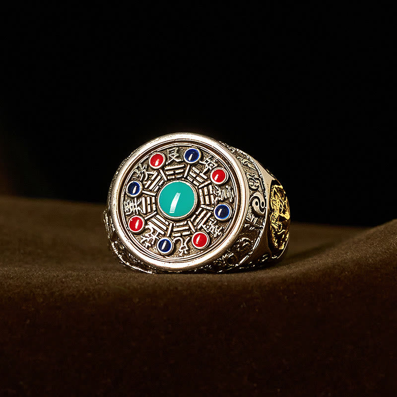 Nimara Ritual Copper Bagua Copper Coins Wealth Rotatable Adjustable Ring
