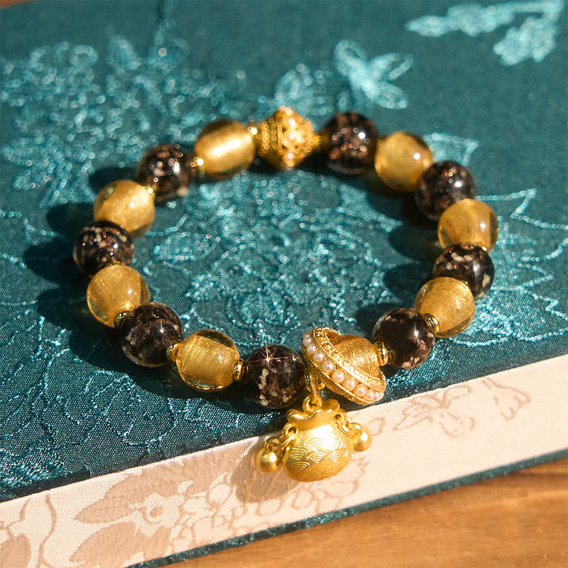 Nimara Ritual Fu Character Liuli Glass Blessings Bracelet