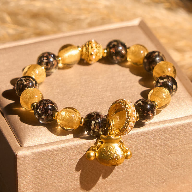 Nimara Ritual Fu Character Liuli Glass Blessings Bracelet