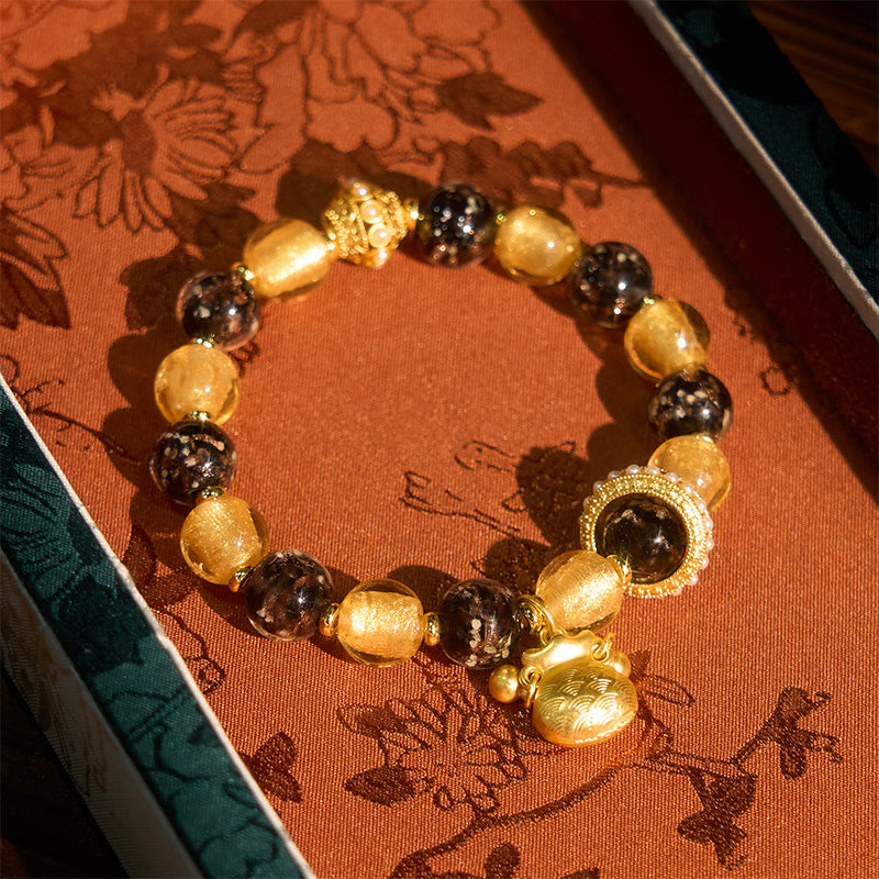 Nimara Ritual Fu Character Liuli Glass Blessings Bracelet