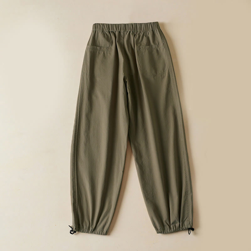 Nimara Ritual Fall Drawstring 7-8 Length Cotton Women's Cargo Pants With Pockets