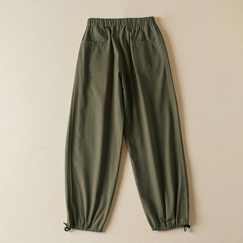 Nimara Ritual Fall Drawstring 7-8 Length Cotton Women's Cargo Pants With Pockets