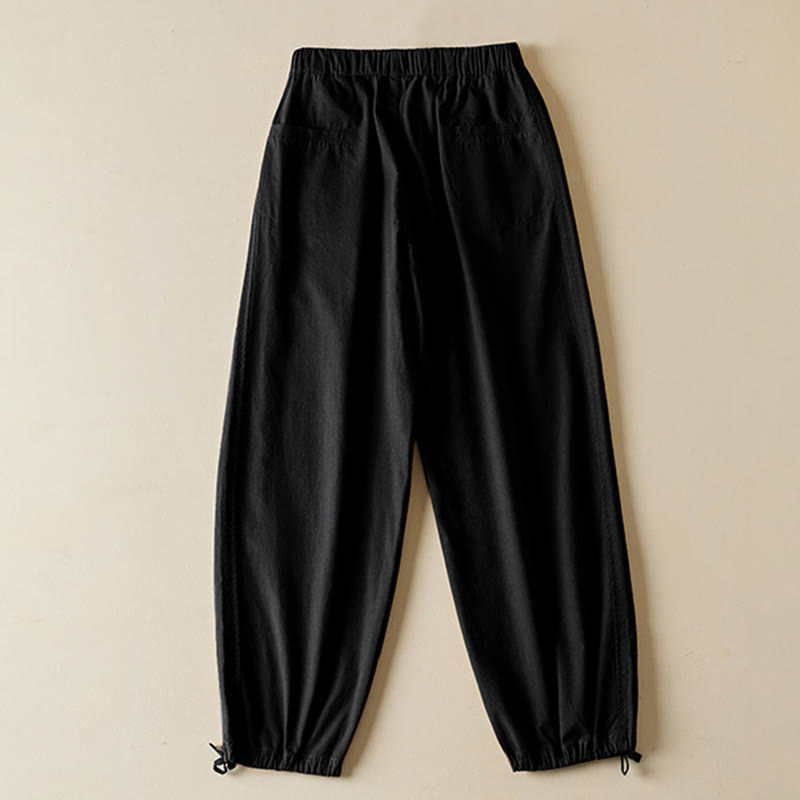 Nimara Ritual Fall Drawstring 7-8 Length Cotton Women's Cargo Pants With Pockets