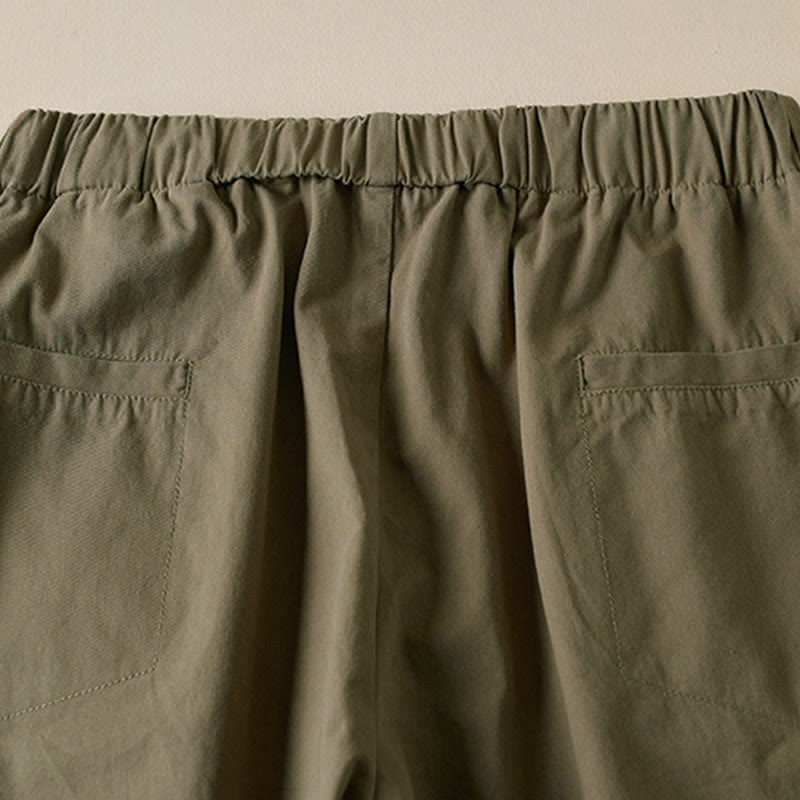 Nimara Ritual Fall Drawstring 7-8 Length Cotton Women's Cargo Pants With Pockets