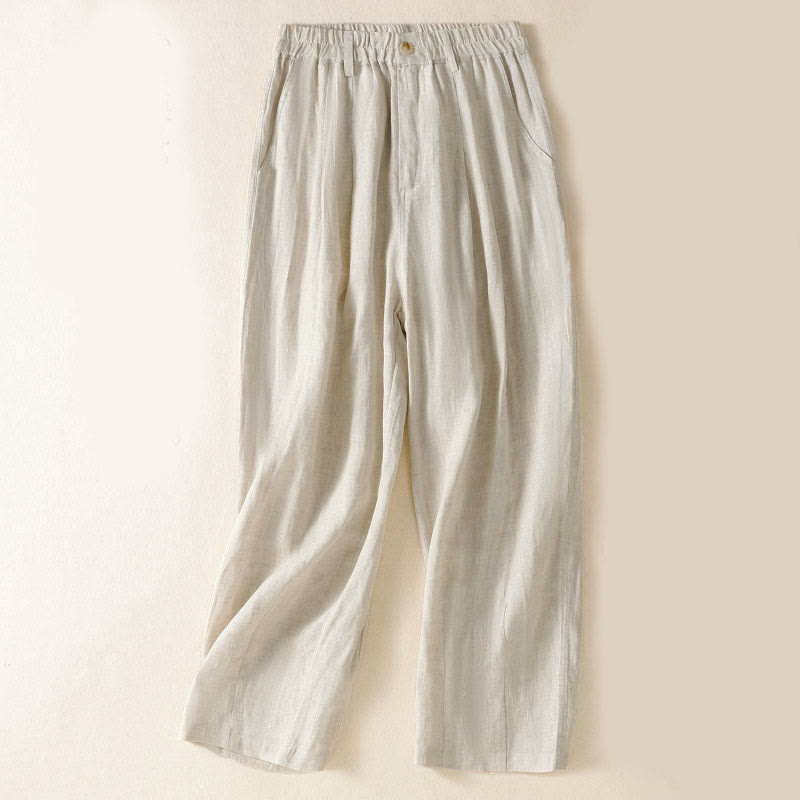 Nimara Ritual Summer Button Zipper Ankle-Length Women's Pants With Pockets