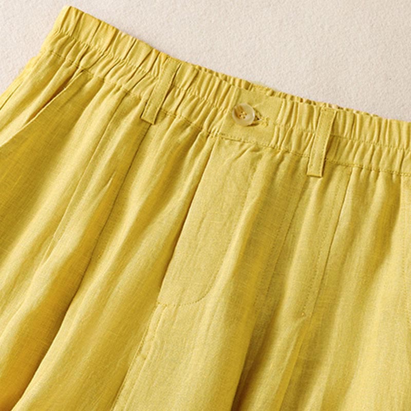 Nimara Ritual Summer Button Zipper Ankle-Length Women's Pants With Pockets