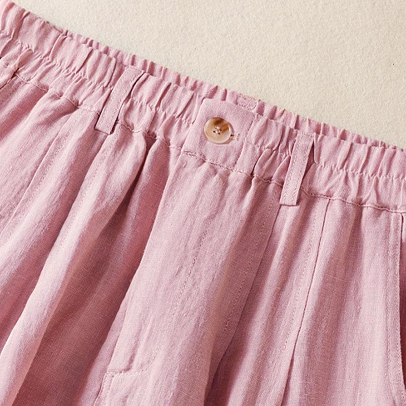 Nimara Ritual Summer Button Zipper Ankle-Length Women's Pants With Pockets