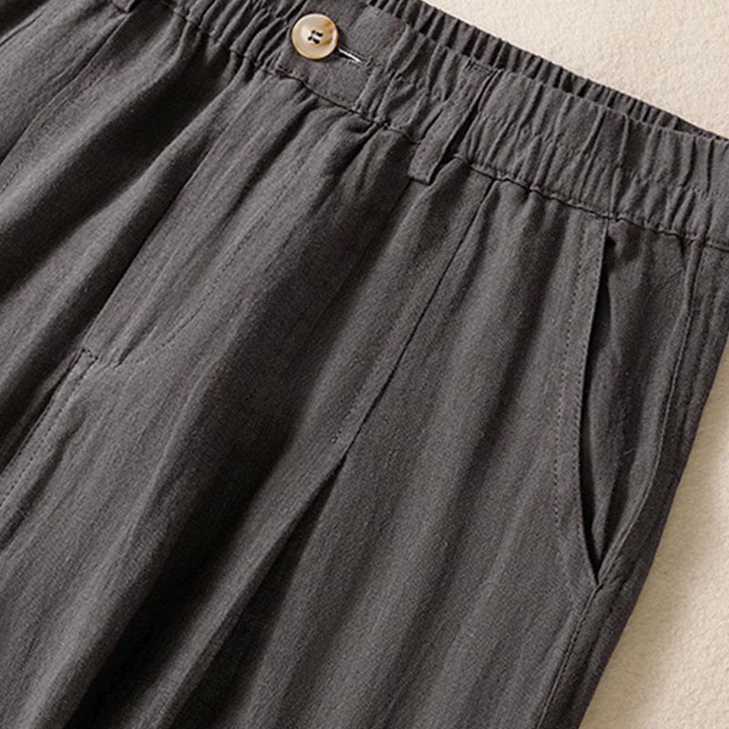 Nimara Ritual Summer Button Zipper Ankle-Length Women's Pants With Pockets