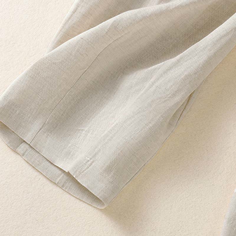 Nimara Ritual Summer Button Zipper Ankle-Length Women's Pants With Pockets
