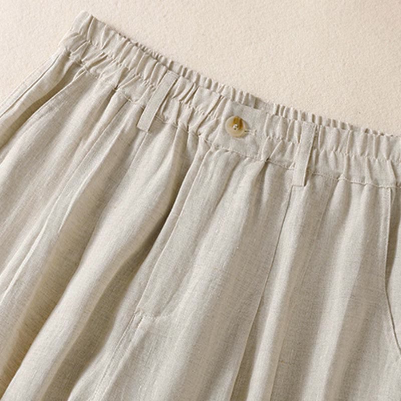 Nimara Ritual Summer Button Zipper Ankle-Length Women's Pants With Pockets