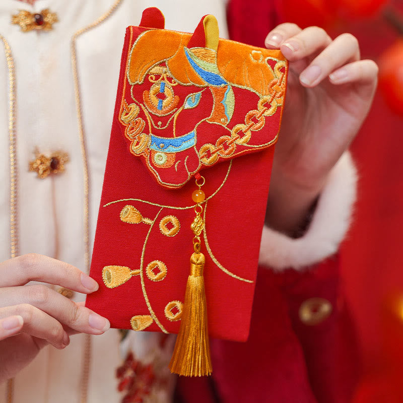 Nimara Ritual Embroidery Year Of The Horse 2026 New Year Tassel Chinese Red Envelope