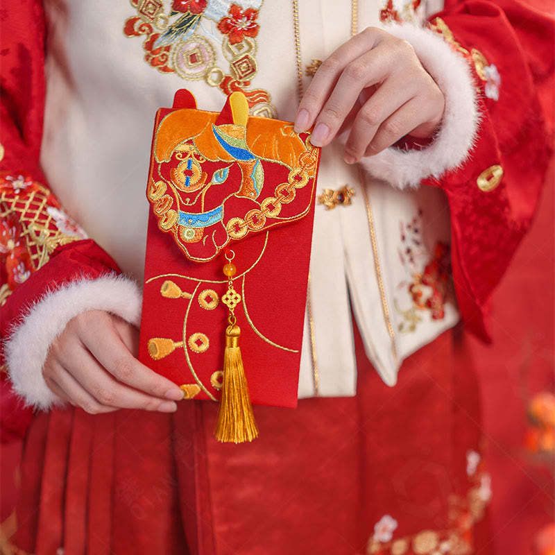Nimara Ritual Embroidery Year Of The Horse 2026 New Year Tassel Chinese Red Envelope