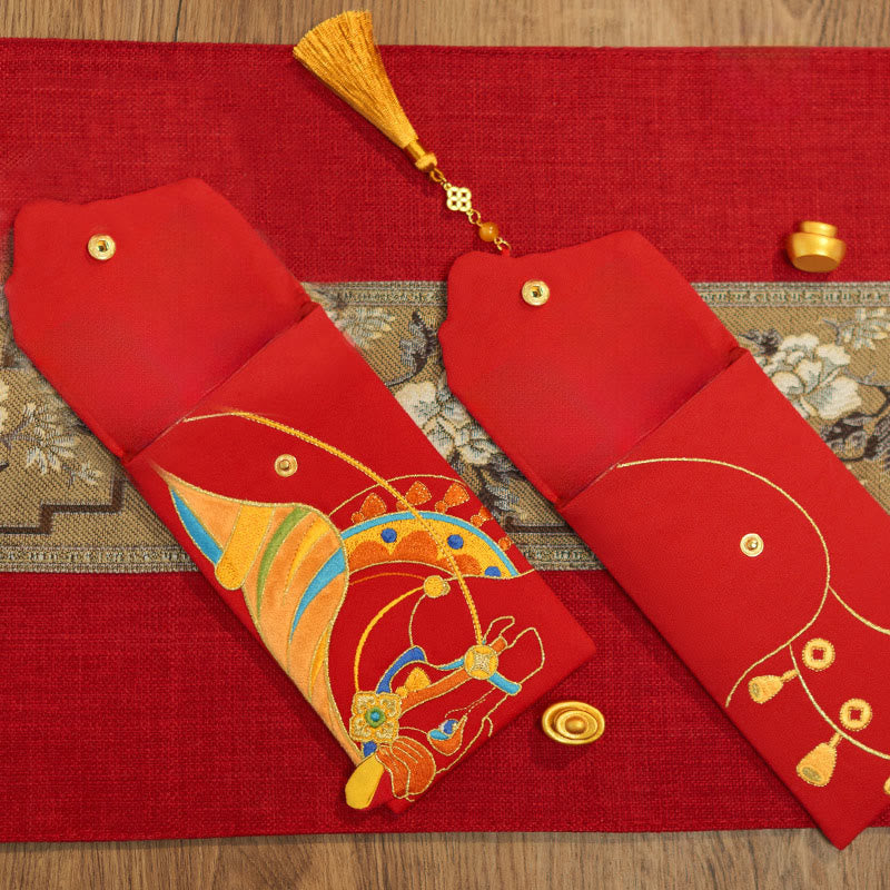 Nimara Ritual Embroidery Year Of The Horse 2026 New Year Tassel Chinese Red Envelope