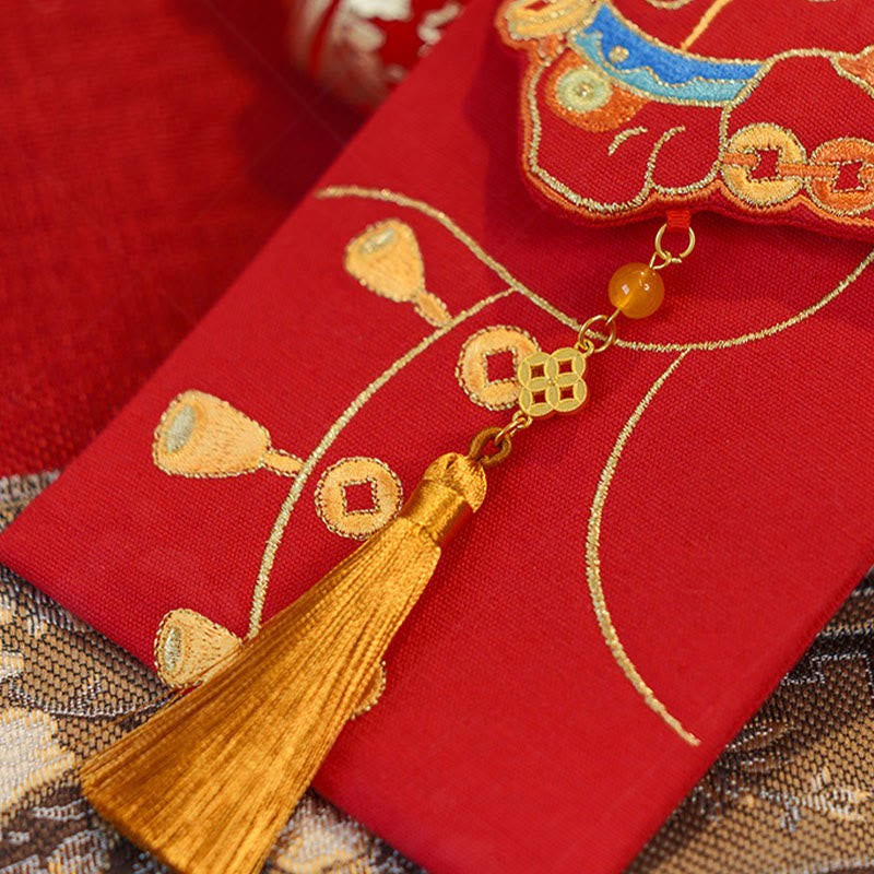 Nimara Ritual Embroidery Year Of The Horse 2026 New Year Tassel Chinese Red Envelope