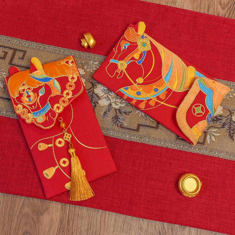Nimara Ritual Embroidery Year Of The Horse 2026 New Year Tassel Chinese Red Envelope