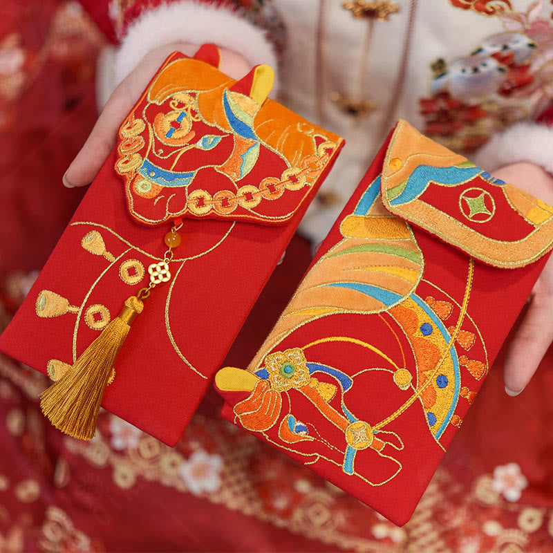 Nimara Ritual Embroidery Year Of The Horse 2026 New Year Tassel Chinese Red Envelope