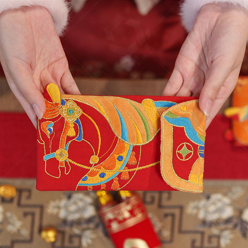Nimara Ritual Embroidery Year Of The Horse 2026 New Year Tassel Chinese Red Envelope