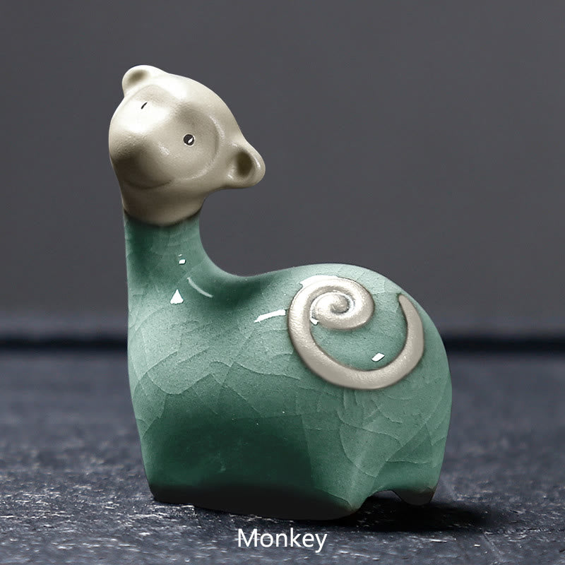 Nimara Ritual Chinese Zodiac Ceramic Tea Pet Home Decoration