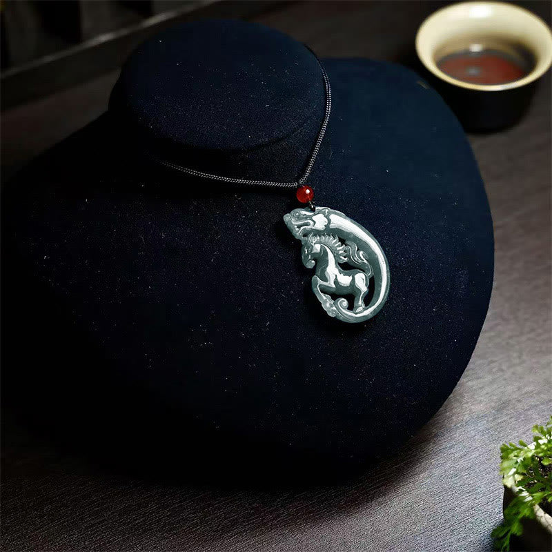 Nimara Ritual Year Of The Horse Dragon Jade Luck Necklace Pendants