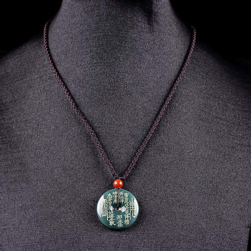 Nimara Ritual Mountain Ghosts Spend Money Peace Buckle Jade Luck Necklace Pendant