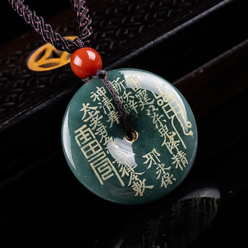 Nimara Ritual Mountain Ghosts Spend Money Peace Buckle Jade Luck Necklace Pendant