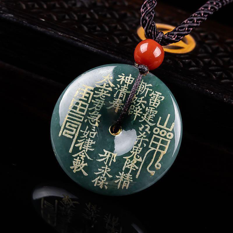 Nimara Ritual Mountain Ghosts Spend Money Peace Buckle Jade Luck Necklace Pendant